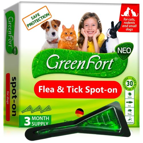Flea and Tick Prevention for Dogs Cats Rabbits Natural Flea Treatment Home Pest Control Topical Flea Mosquito Repellent for Puppy Kitten 3 Drops for S