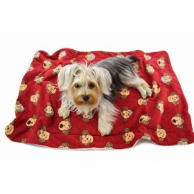 Silly Monkey Ultra Plush Blanket (Color: Burgundy, size: 30" x 20")