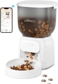 Automatic Cat Feeder - WiFi Cat Food Dispenser with APP Control Up to 15 Portions 10 Meals Per Day, Dual Power Supply Pet Feeders for Cats/Dogs (4L/16 (Color: As shown)